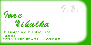 imre mikulka business card